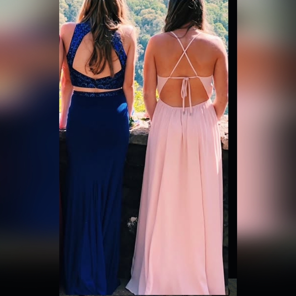 Lulus pink backless maxi dress, size s